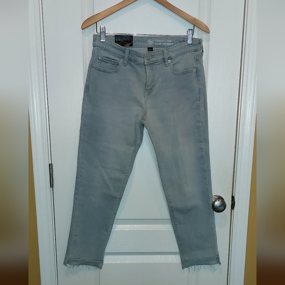 Gap Straight Crop Raw Hem Jeans,6/28r - Picture 1 of 8